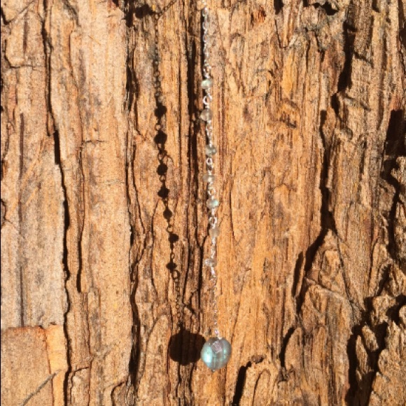 Sterling Silver and Natural Labradorite Necklace - Picture 3 of 5